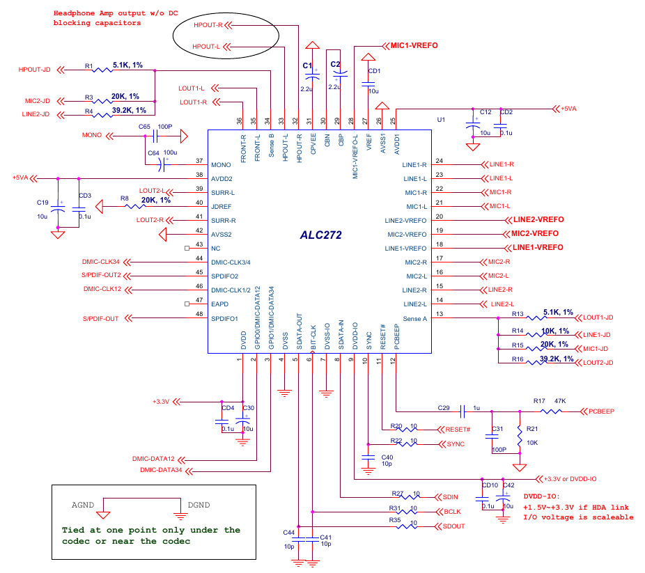 Alc269 схема включения